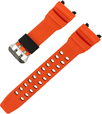 Cinturino per Casio G-Shock, in resina, arancione, fibbia argento (per i modelli GR-B100)