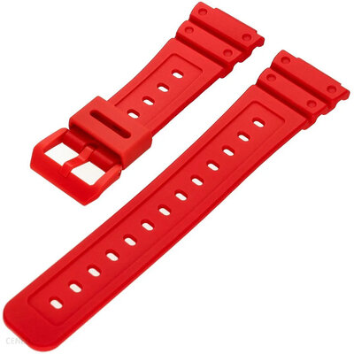 Cinturino per Casio, in resina, rosso, fibbia rossa (per il modello GA-2100)
