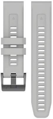 Cinturino QuickFit 20mm, in silicone, grigio chiaro, fibbia nera (Garmin Fenix 7S/6S/5S ecc.)