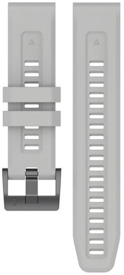 Cinturino QuickFit 22mm, in silicone, grigio chiaro, fibbia nera (Garmin Fenix 7/6/5, Epix 2, MARQ 2, ecc.)