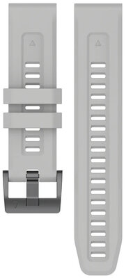 Cinturino QuickFit 26mm, in silicone, grigio chiaro, fibbia nera (Garmin Fenix 7X/6X/5X, Tactix, ecc.)