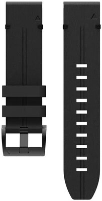 Cinturino QuickFit 22mm, in pelle, nero, fibbia nera (Garmin Fenix 7/6/5, Epix 2, MARQ 2, ecc.)