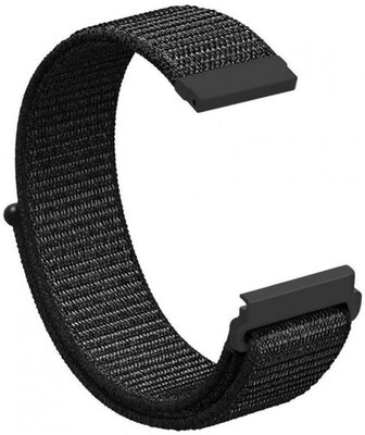 Cinturino Quick Release 20mm, in nylon, nero, velcro (Garmin Venu, Venu Sq, Venu Sq 2, Venu 2 plus, ecc.)
