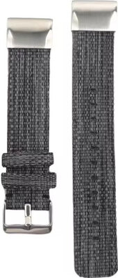 Cinturino QuickFit 22mm, in nylon, nero, fibbia in acciaio argento (Garmin Fenix 7X/6X/5X, Tactix, ecc.)