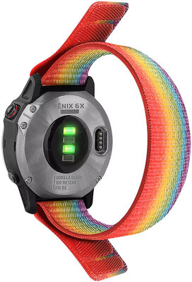 Cinturino loop 26mm, in nylon, arcobaleno (Garmin Fenix 7X/6X/5X ecc.)