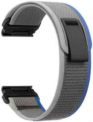 Cinturino QuickFit 26mm, in nylon, grigio-blu, velcro (Garmin Fenix 7X/6X/5X, Tactix, ecc.)
