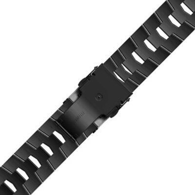 Bracciale in acciaio inossidabile Ricardo 22mm (per Garmin Fenix 8/7/6 (47mm), Epix 2 ecc.), nero V2, QuickFit