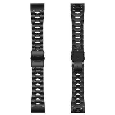 Bracciale in acciaio inossidabile Ricardo 22mm (per Garmin Fenix 8/7/6 (47mm), Epix 2 ecc.), nero V2, QuickFit