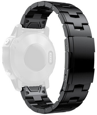 Bracciale in acciaio Ricardo 26mm (pro Garmin Fenix 8/7X/6X (51mm), Tactix aj.), nero V2, QuickFit