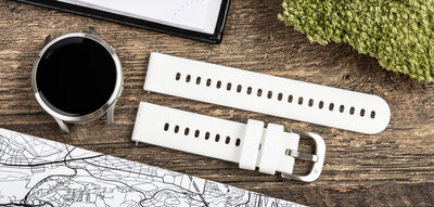 Cinturino in silicone Ricardo 18mm (per Garmin Venu 2S, Vívoactive 4S, Forerunner 265S, Venu 3S ecc.), bianco V1, Quick Release