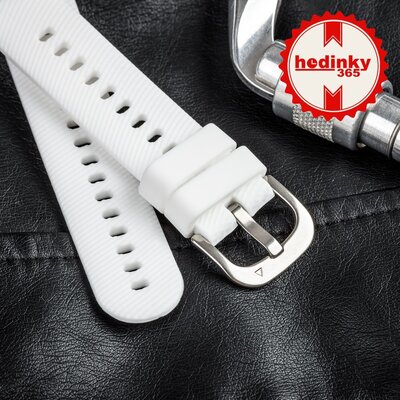 cinturino in silicone Ricardo Marmolada 18mm, White, Quick Release