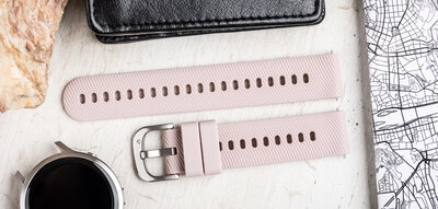 Cinturino in silicone Ricardo 18mm (per Garmin Venu 2S, Vívoactive 4S, Forerunner 265S, Venu 3S ecc.), rosa, Quick Release