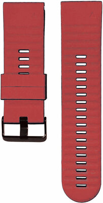 Cinturino QuickFit26 mm, in silicone, rosso scuro, fibbia nera, terminale arrotondato (Garmin Fenix 7X/6X/5X, Tactix, ecc.)