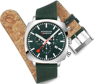 Mondaine Grand Cushion Quartz MSL.41460.LF.SET (+ cinturino di ricambio)