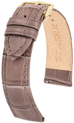 Cinturino in pelle grigio marrone Hirsch Duke M 01028137-1 (pelle di vitello)