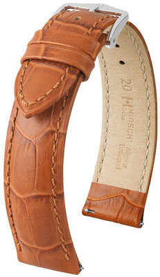 Cinturino in pelle Hirsch Duke S 01028375-1, marrone, pelle di vitello, lunghezza ridotta
