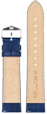 Cinturino in pelle Hirsch Duke S 01028380-2, blu, vitello, lunghezza S, Quick Release