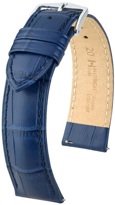 Cinturino in pelle blu scuro Hirsch Duke S 01028380-2 (pelle di vitello)