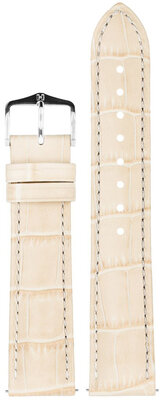Cinturino in pelle Hirsch Duke S 01028390-1, beige, vitello, lunghezza S, Quick Release