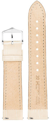 Cinturino in pelle Hirsch Duke S 01028390-1, beige, vitello, lunghezza S, Quick Release