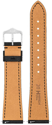 Cinturino in pelle Hirsch Giffone M 01875150-2, nero, vitello, lunghezza M, Quick Release