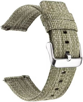Cinturino Quick Release 22mm, in nylon, verde, fibbia in acciaio (Garmin Venu, Venu Sq, Venu Sq 2, Venu 2 plus, ecc.)
