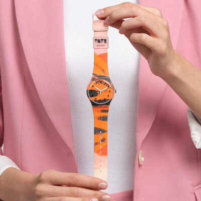 Swatch Barns-Grahams Orange and Red on Pink SUOZ362
