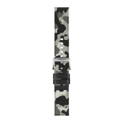 cinturino in tessuto Tissot T852.046.771 22mm, grigio/mimetico, Quick Release