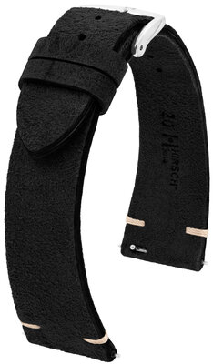 Cinturino in pelle Hirsch Serro L 05564050-2, nero, pelle di antilope, Edizione limitata