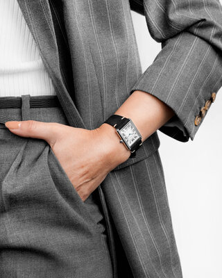 cinturino in pelle Hirsch Serro L 05564050-2, nero, pelle scamosciata, Limited Edition, lunghezza L, Quick Release