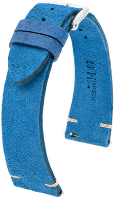 Cinturino in pelle Hirsch Serro L 05564080-2, blu, pelle di antilope, edizione limitata
