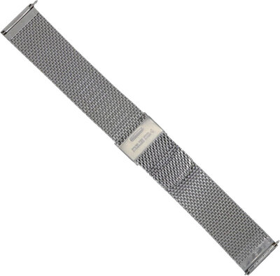 bracciale in acciaio inossidabile Orient UM00P112J0 21mm (per i modelli RA-AC00 Bambino Version 6), a maglia milanese, argento
