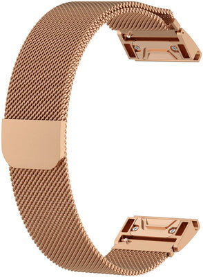 Bracciale Ricardo in acciaio 20 mm (per Garmin Fenix 7S, Epix 2, 42 mm, ecc.), oro rosa, QuickFit