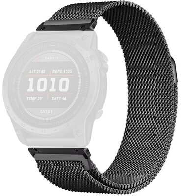 Bracciale in acciaio Ricardo 22mm (pro Garmin Fenix 8/7/6 (47mm), Epix 2 aj.), nero, QuickFit