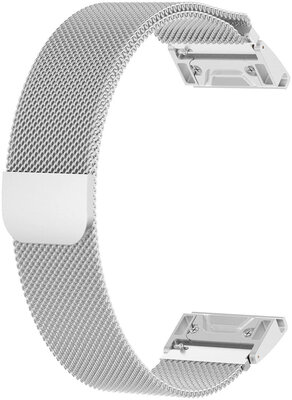 Bracciale Ricardo in acciaio 26 mm (per Garmin Fenix 7X/6X/5X, Tactix, ecc.), argento, QuickFit