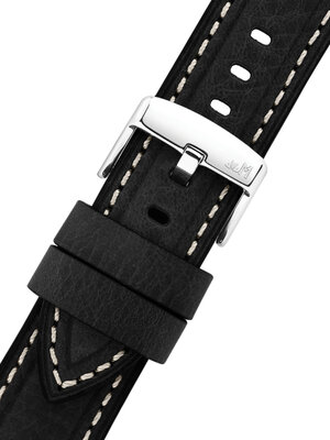 Cinturino in pelle Morellato Carra 6023E22.019 M, nero, materiale riciclato