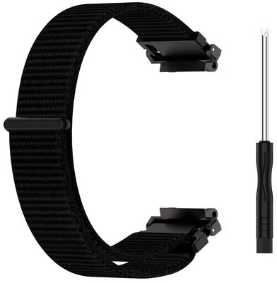 Cinturino in nylon Ricardo Ravascletto (per Amazfit T-Rex 2), Black, Quick Release, + accessori per la sostituzione, 261114