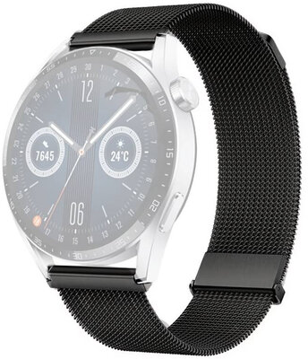 Bracciale in acciaio Ricardo Milanese, nero, magnetico 20mm