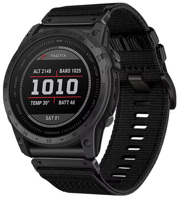 Cinturino in tessuto Ricardo 22 mm (per Garmin Fenix 8/7/6 (47 mm), Epix 2 ecc.), nero, QuickFit
