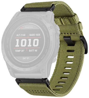 Cinturino in tessuto Ricardo 22mm (pro Garmin Fenix 8/7/6 (47mm), Epix 2 aj.), verde, QuickFit