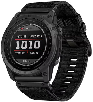 Cinturino in tessuto Ricardo 26 mm (per Garmin Fenix 8/7X/6X (51 mm), Tactix ecc.), nero, QuickFit