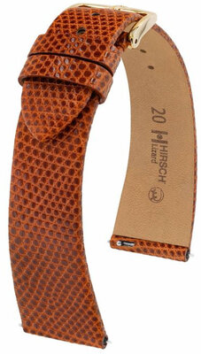 Cinturino in pelle Hirsch Lizard L 01866070-1, marrone, pelle di lucertola