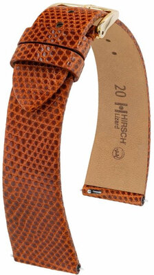 Cinturino in pelle Hirsch Lizard M 01866170-1, marrone, pelle di lucertola