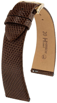 Cinturino in pelle Hirsch Lizard XL 01866210-1, marrone, pelle di lucertola
