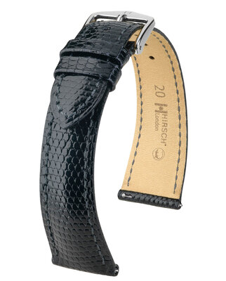 Cinturino in pelle Hirsch London L 04366050-2, nero, pelle di lucertola, lunghezza estesa