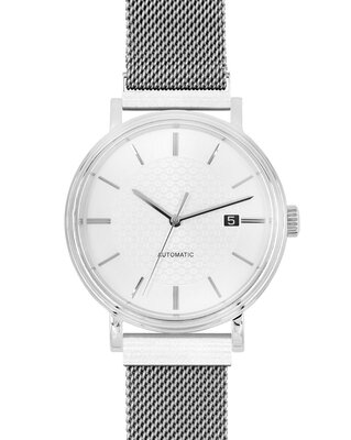 Bracciale in acciaio inossidabile Hirsch Milanaise L 30161434-2, argento, magnetico, lunghezza L, Quick Release