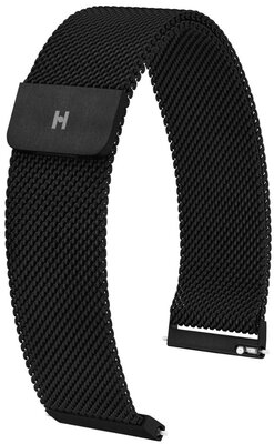 Bracciale in acciaio Hirsch Milanaise L 30161450-5, nero, magnetico