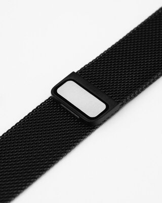 bracciale in acciaio inossidabile Hirsch Milanaise L 30161450-5, nero, magnetico, lunghezza L, Quick Release