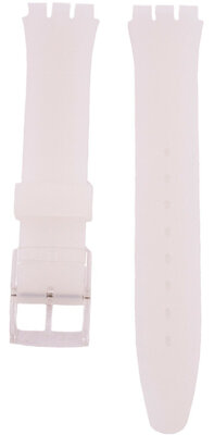 Cinturino in silicone Ricardo 16 mm (per Swatch), bianco, trasparente