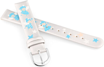 Cinturino in pelle JVD RJ7223.2 14 mm, argento, per bambini